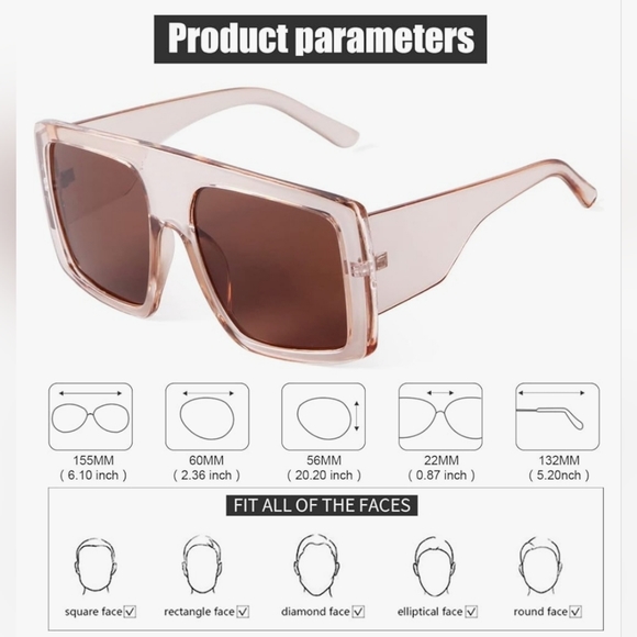 Fashion Oversized Square Sunglasses - Picture 8 of 8